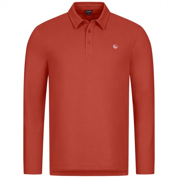 Giesswein | Polo Shirt Bio-Baumwolle Longsleeve Herren | Flammenrot