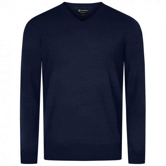 Giesswein | Baumwollpullover V-Ausschnitt Herren | Navy