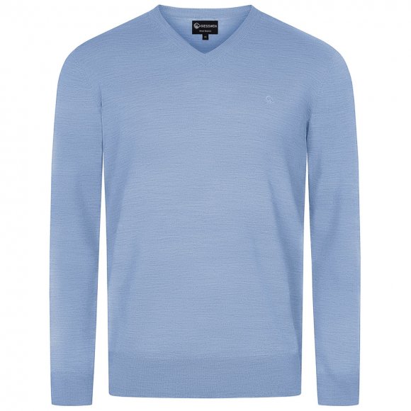Giesswein | Baumwollpullover V-Ausschnitt Herren | Himmelblau Giesswein | Baumwollpullover V-Ausschnitt Herren | Himmelblau