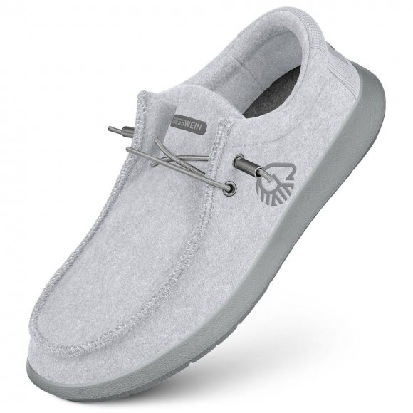 Giesswein | Merino Mokassin Herren | Hellgrau