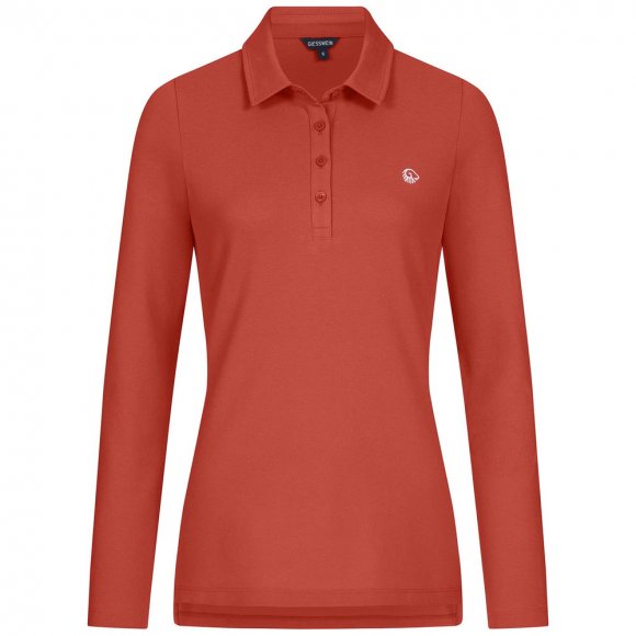 Giesswein | Polo Shirt Bio-Baumwolle Longsleeve Damen | Flammenrot