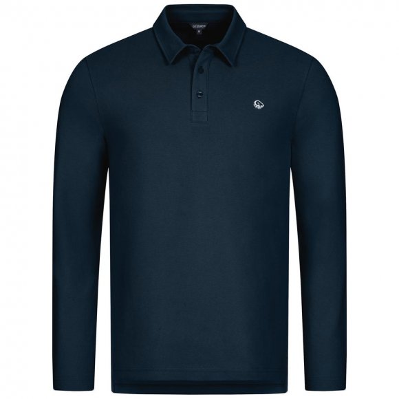 Giesswein | Polo Shirt Bio-Baumwolle Longsleeve Herren | Oceanblue