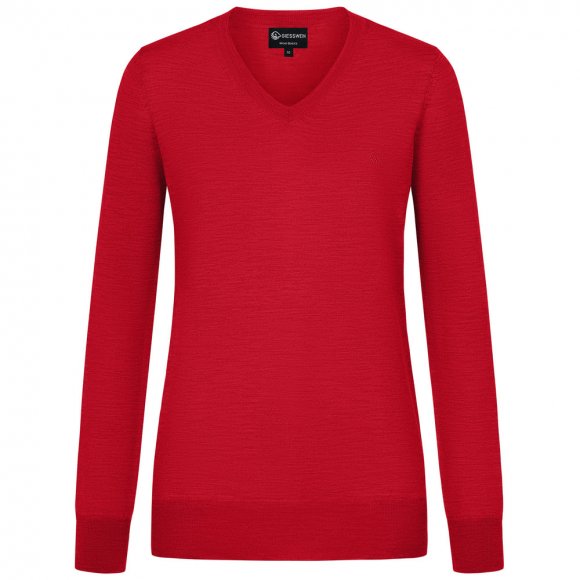 Giesswein | Baumwollpullover V-Ausschnitt Damen | Flammenrot