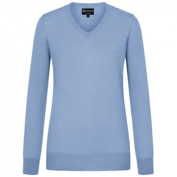 Giesswein | Baumwollpullover V-Ausschnitt Damen | Himmelblau