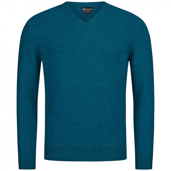 Giesswein | Wollpullover V-Ausschnitt Herren | Petrol