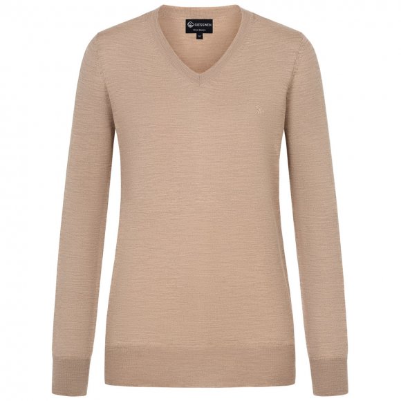 Giesswein | Baumwollpullover V-Ausschnitt Damen | Sandmelé