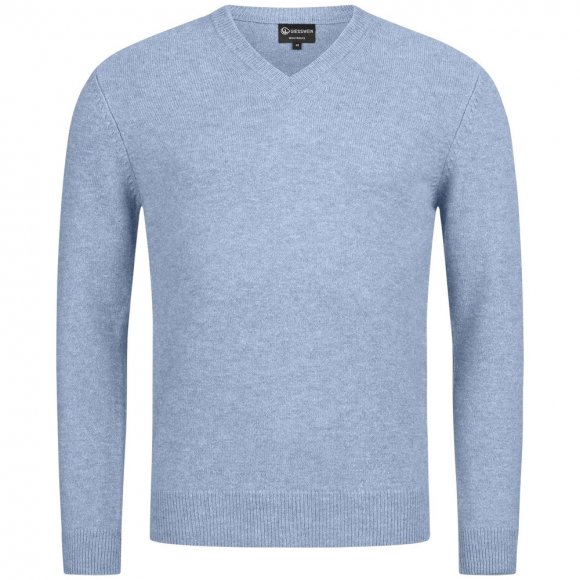 Giesswein | Wollpullover V-Ausschnitt Herren | Himmelblau