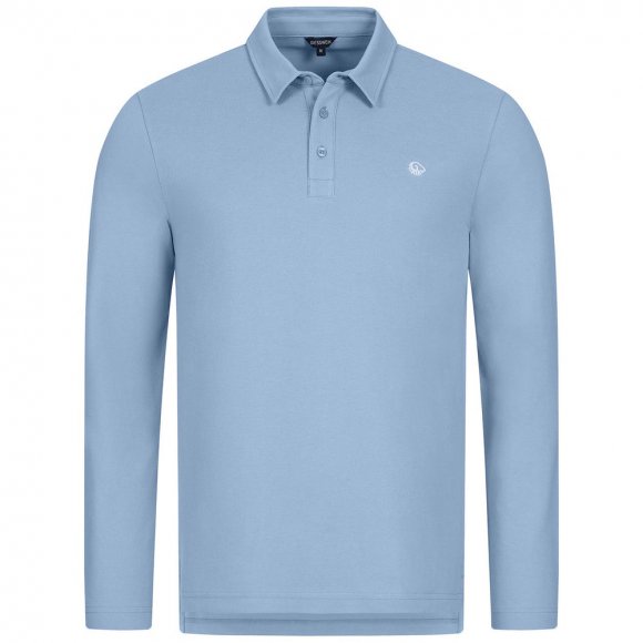 Giesswein | Polo Shirt Bio-Baumwolle Longsleeve Herren | Himmelblau