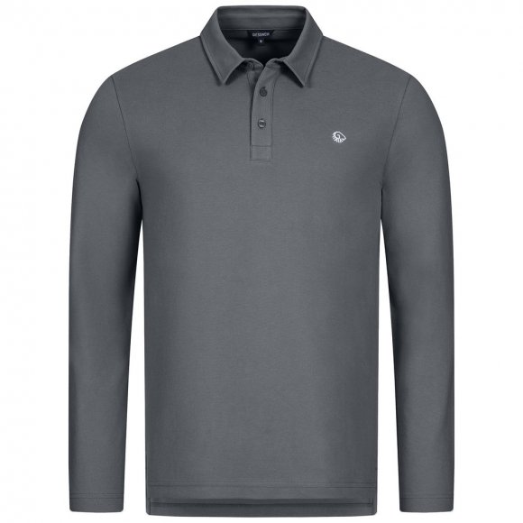 Giesswein | Polo Shirt Bio-Baumwolle Longsleeve Herren | Schiefer