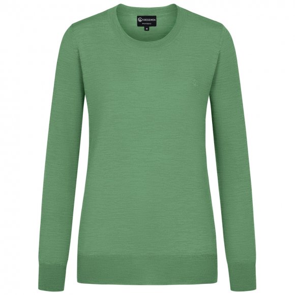 Giesswein | Baumwollpullover Rundhals Damen | Heugrün