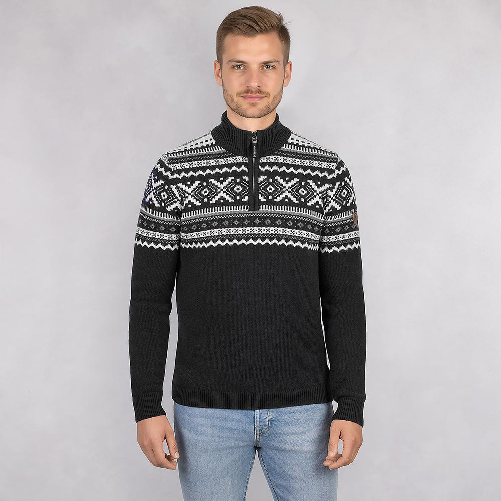 Giesswein | Nordic Sweater Zip Herren | Anthrazit