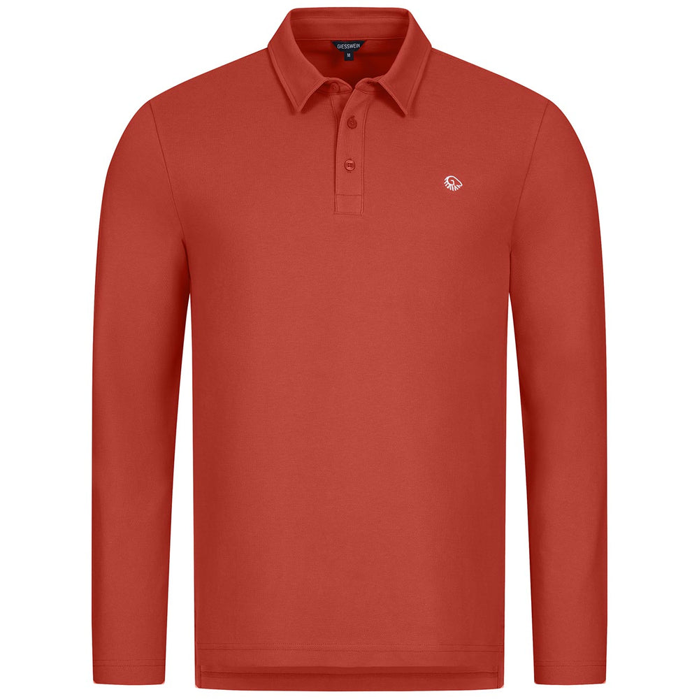 Giesswein | Polo Shirt Bio-Baumwolle Longsleeve Herren | Flammenrot Giesswein | Polo Shirt Bio-Baumwolle Longsleeve Herren | Flammenrot