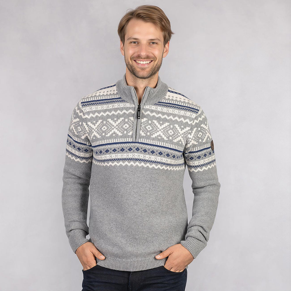 Giesswein | Nordic Sweater Zip Herren | Schiefer