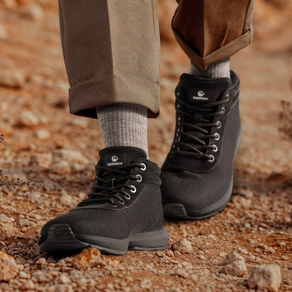Giesswein | Wool Sneaker High Top Herren | Schwarz