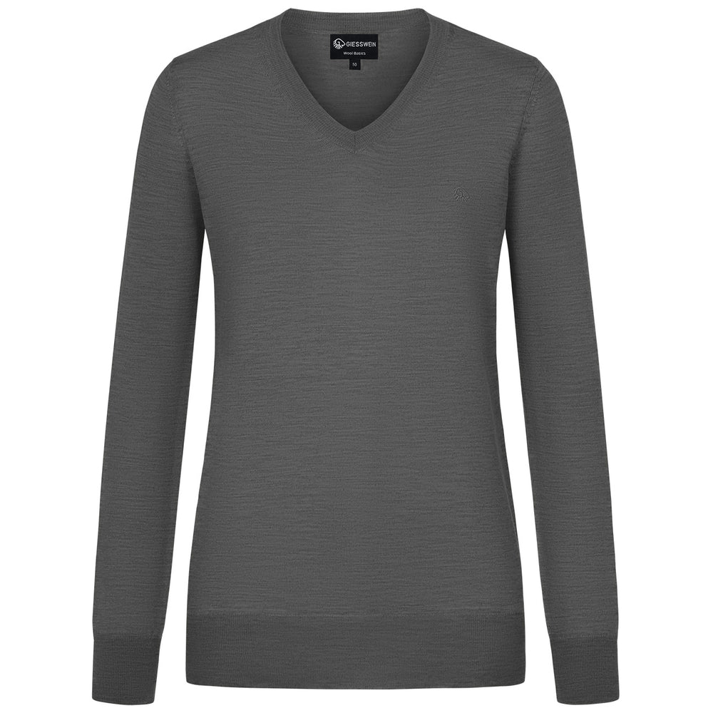 Giesswein | Baumwollpullover V-Ausschnitt Damen | Schiefer Giesswein | Baumwollpullover V-Ausschnitt Damen | Schiefer