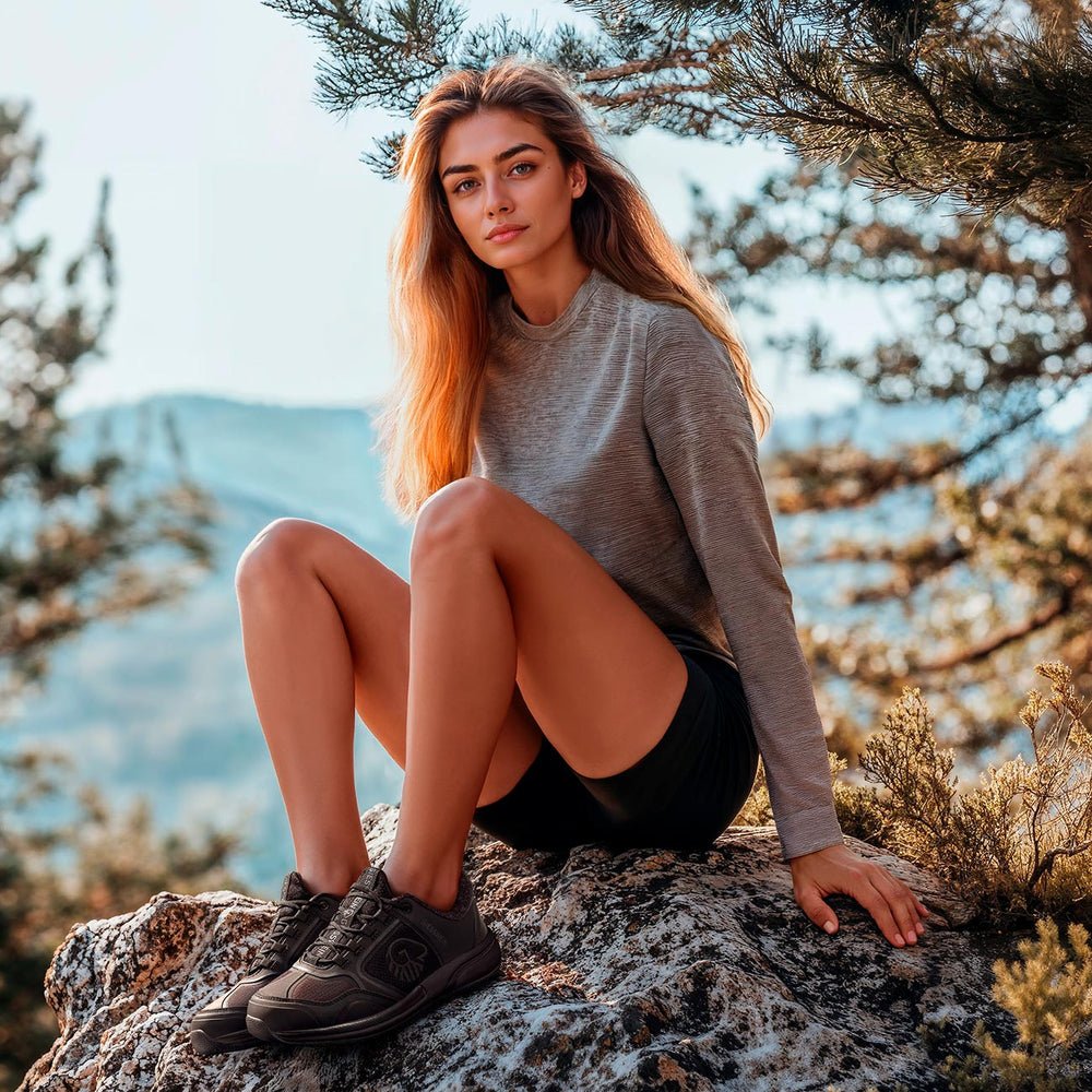 Giesswein | Wool Cross X Damen – Sportschuh aus Merinowolle | Solid Black