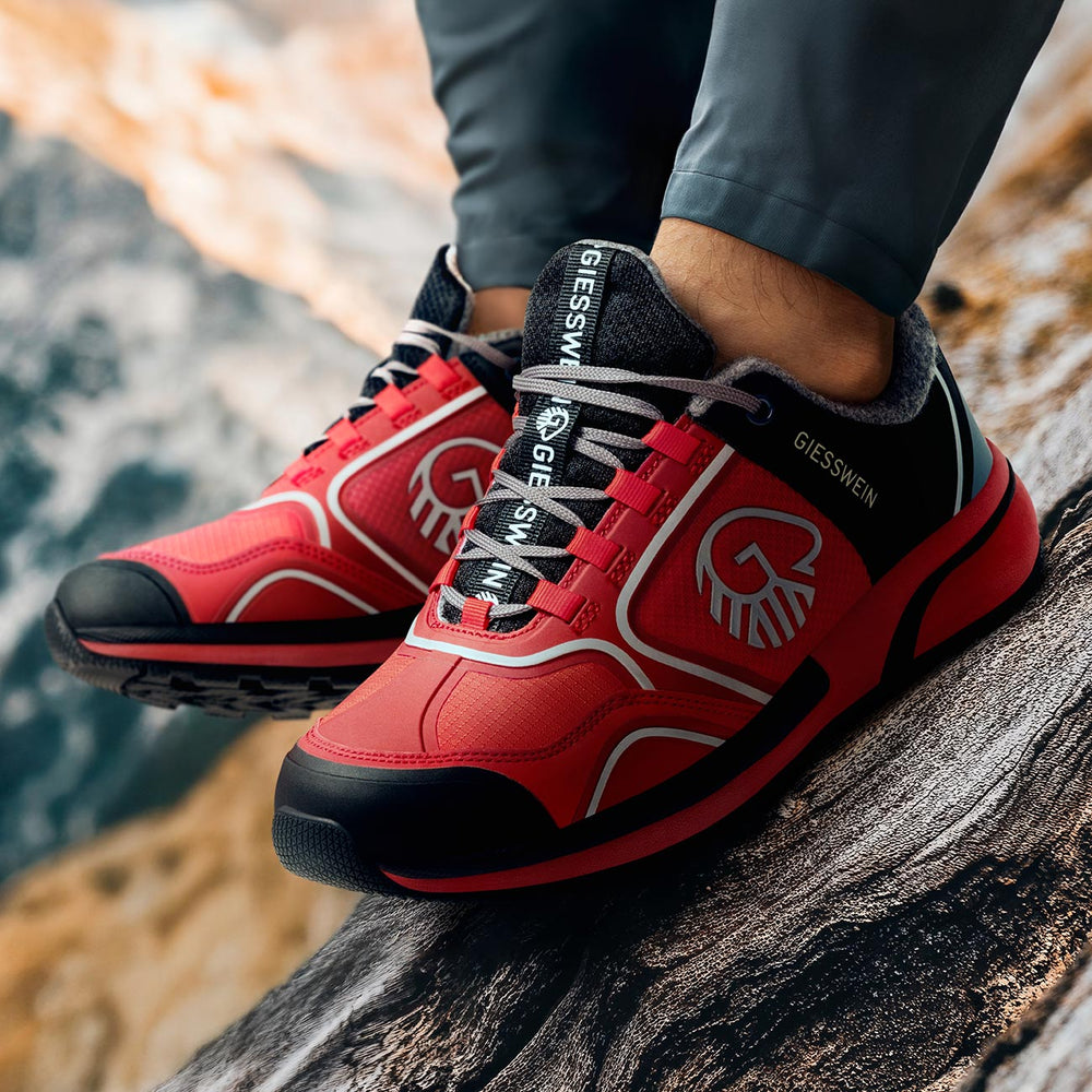 Giesswein | Wool Cross X Herren – Sportschuh aus Merinowolle | Flammenrot