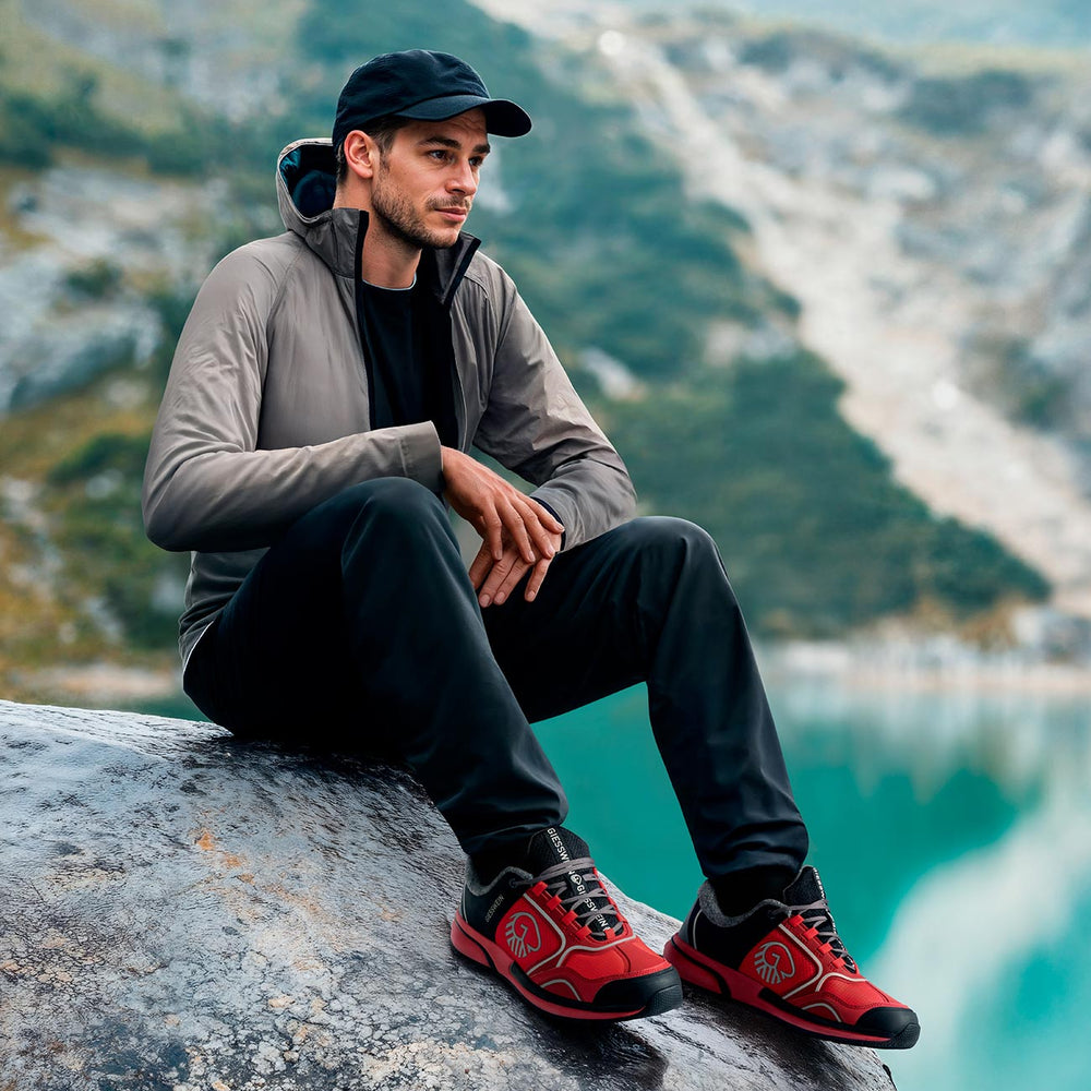 Giesswein | Wool Cross X Herren – Sportschuh aus Merinowolle | Flammenrot