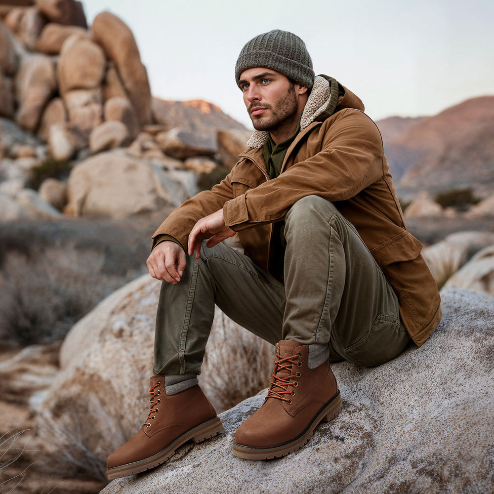 Giesswein | Merino Leather Boot Herren | Dk.Braun