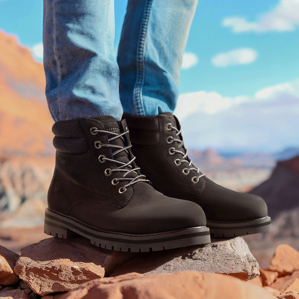 Giesswein | Merino Leather Boot Herren | Schwarz