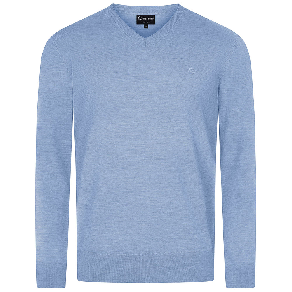Giesswein | Baumwollpullover V-Ausschnitt Herren | Himmelblau Giesswein | Baumwollpullover V-Ausschnitt Herren | Himmelblau