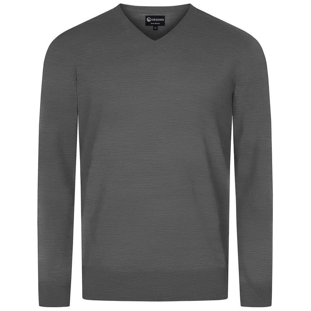 Giesswein | Baumwollpullover V-Ausschnitt Herren | Schiefer Giesswein | Baumwollpullover V-Ausschnitt Herren | Schiefer