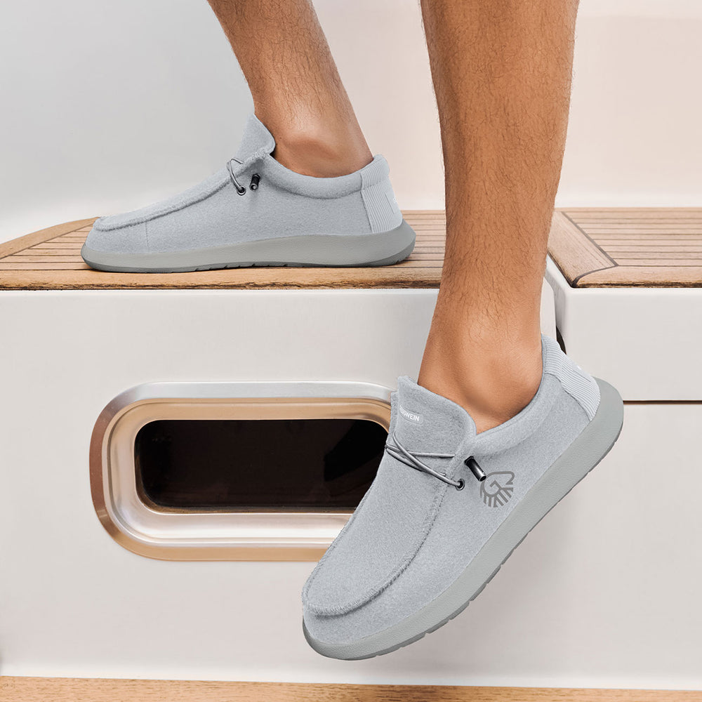 Giesswein | Merino Mokassin Herren | Hellgrau