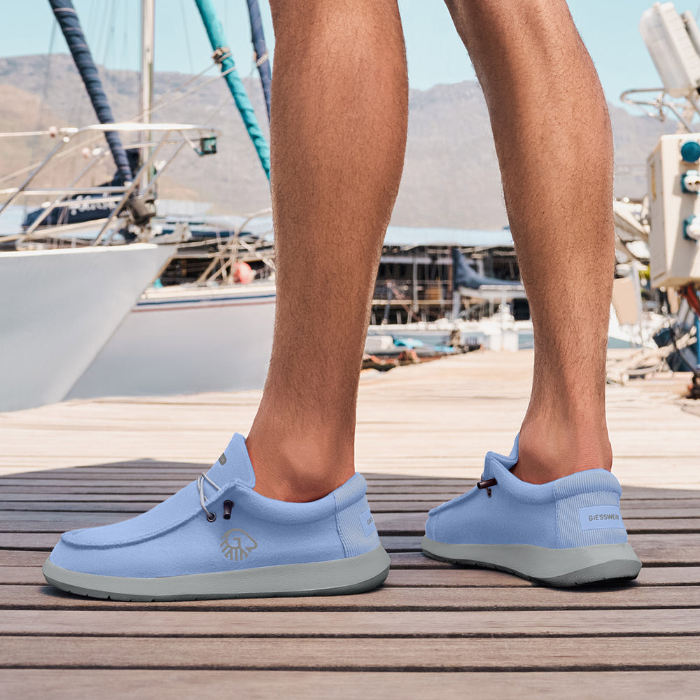 Giesswein | Merino Mokassin Herren | Himmelblau