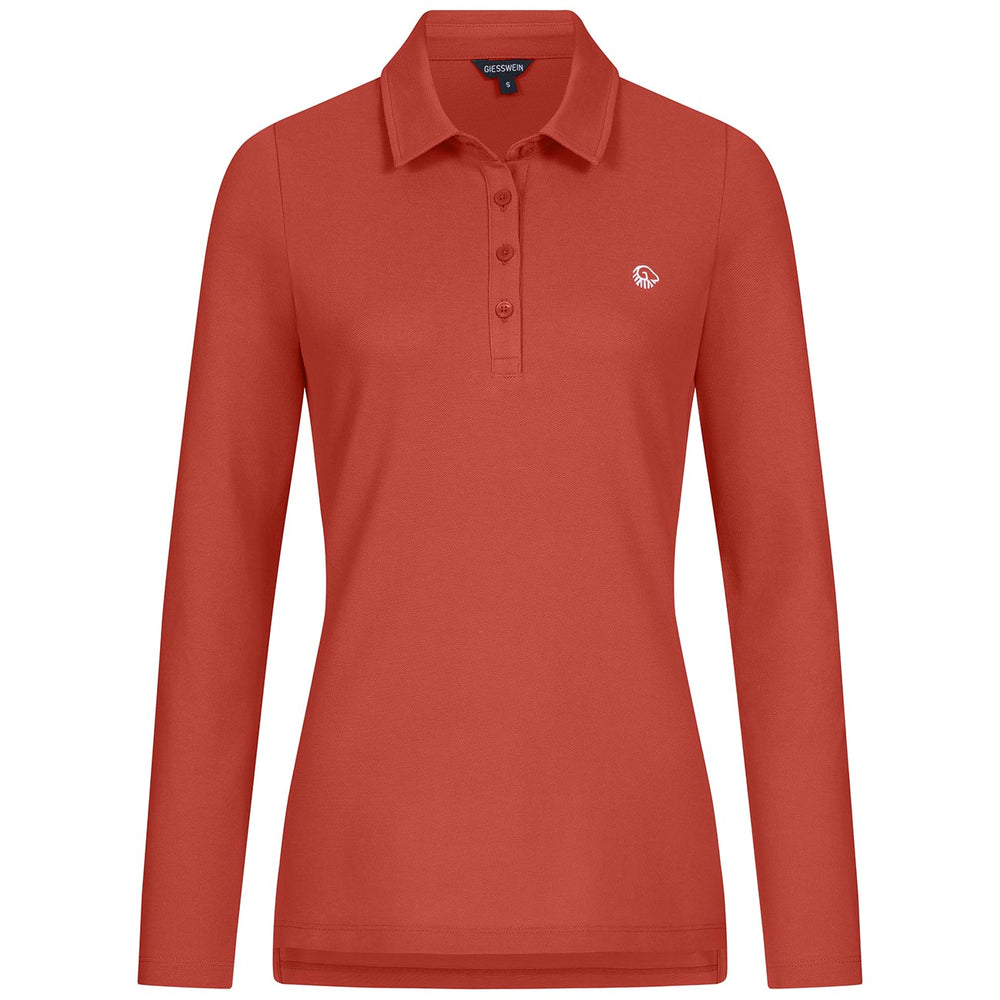 Giesswein | Polo Shirt Bio-Baumwolle Longsleeve Damen | Flammenrot Giesswein | Polo Shirt Bio-Baumwolle Longsleeve Damen | Flammenrot
