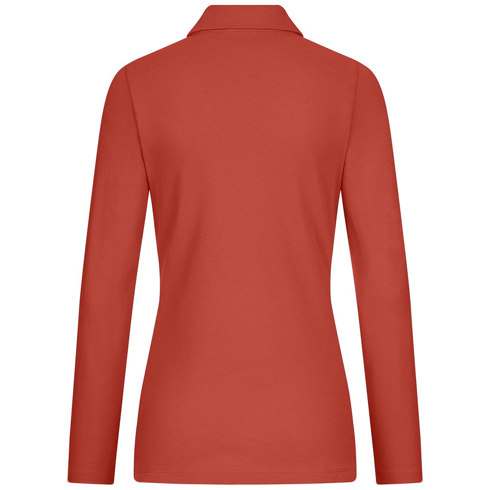 Giesswein | Polo Shirt Bio-Baumwolle Longsleeve Damen | Flammenrot Giesswein | Polo Shirt Bio-Baumwolle Longsleeve Damen | Flammenrot