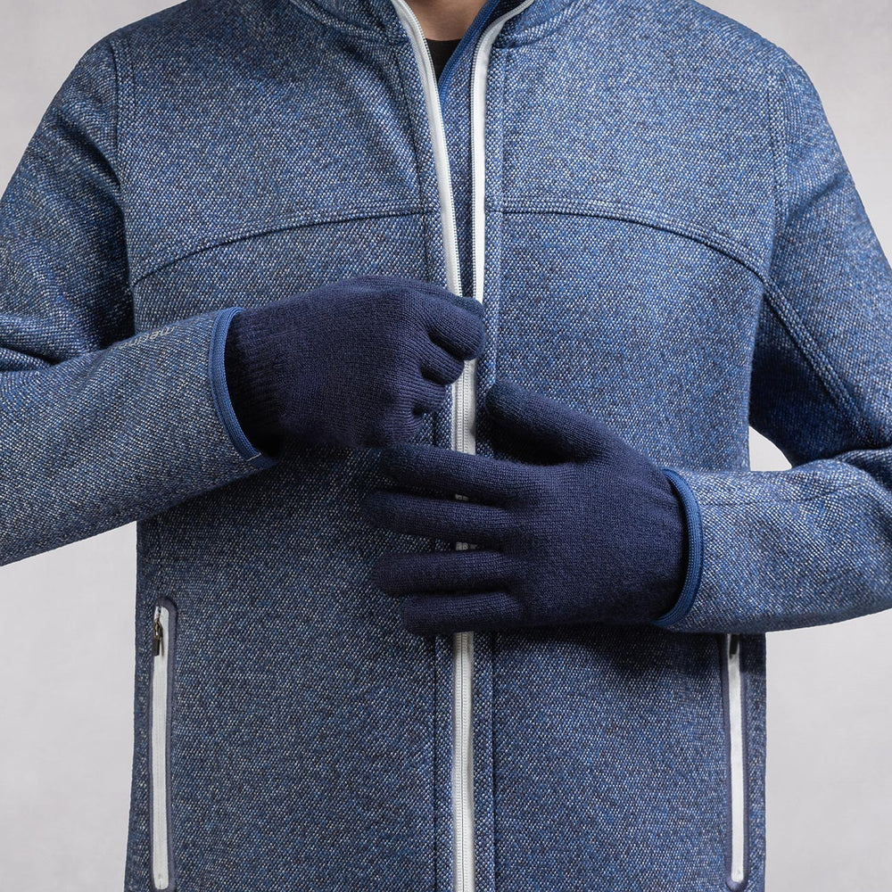 Giesswein | MerinoLux Gloves Herren | Dk.Blau