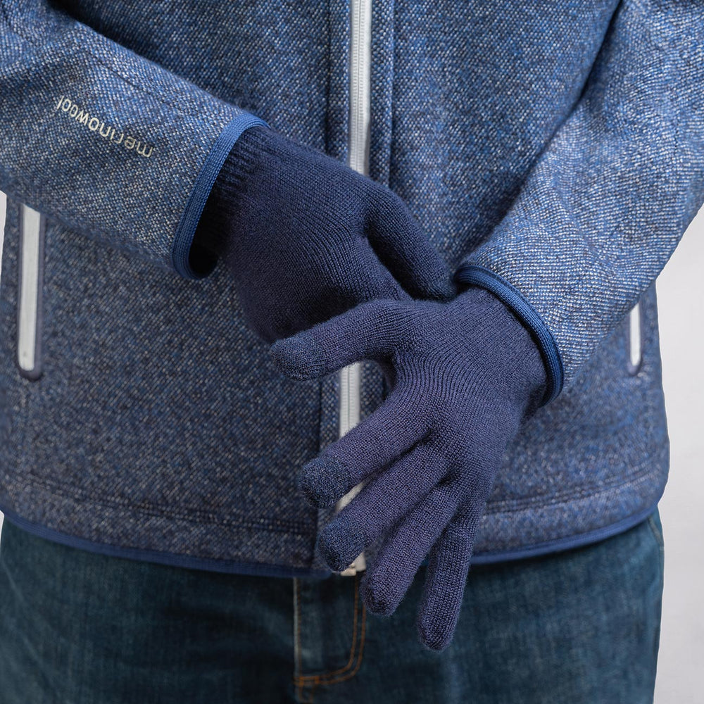 Giesswein | MerinoLux Gloves Herren | Dk.Blau