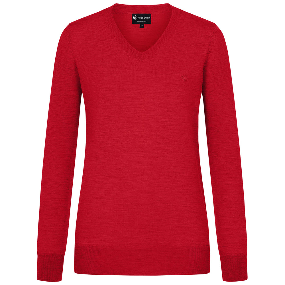 Giesswein | Baumwollpullover V-Ausschnitt Damen | Flammenrot