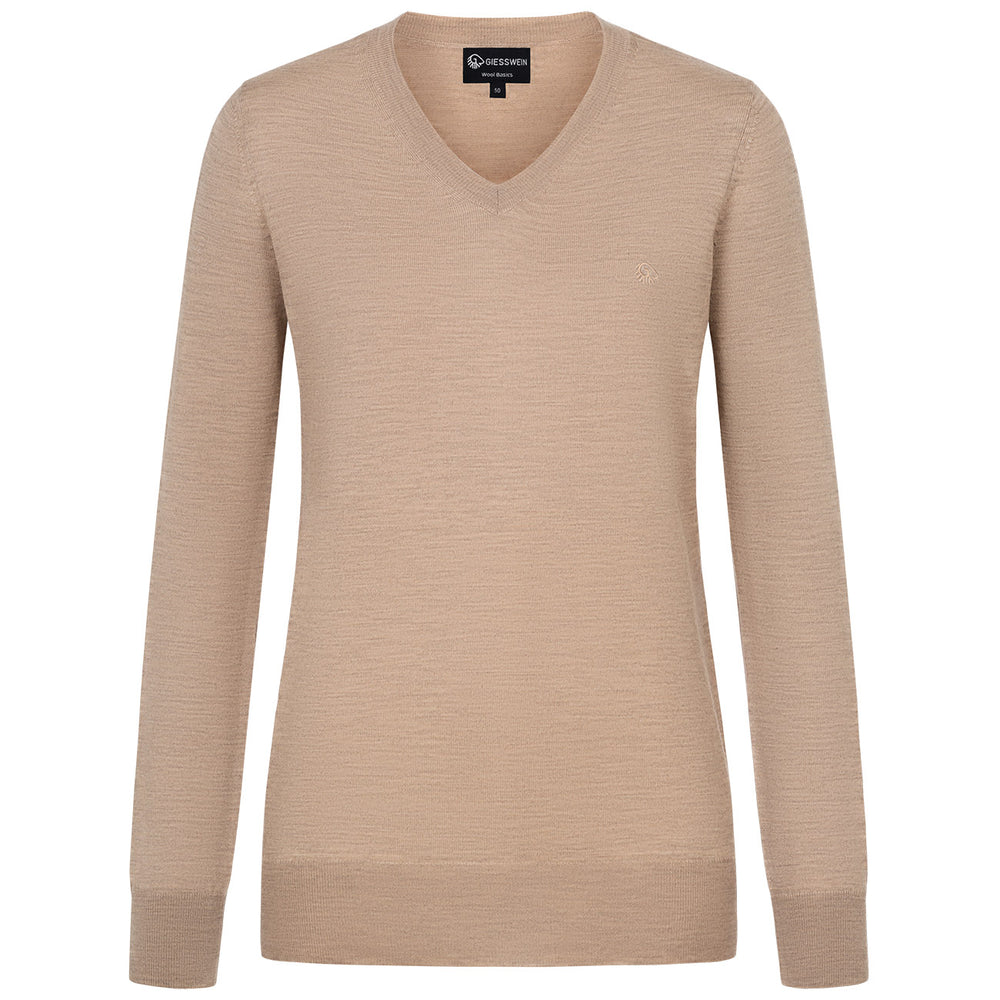 Giesswein | Baumwollpullover V-Ausschnitt Damen | Sandmelé