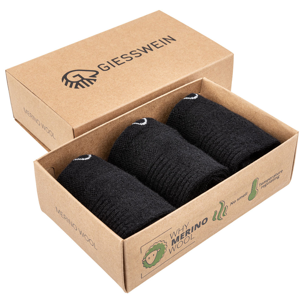 Giesswein | Sneaker Socken Merino Wolle | Schwarz
