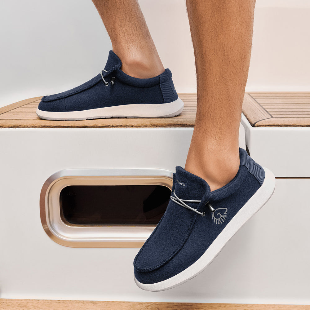 Giesswein | Merino Mokassin Herren | Ocean Blue