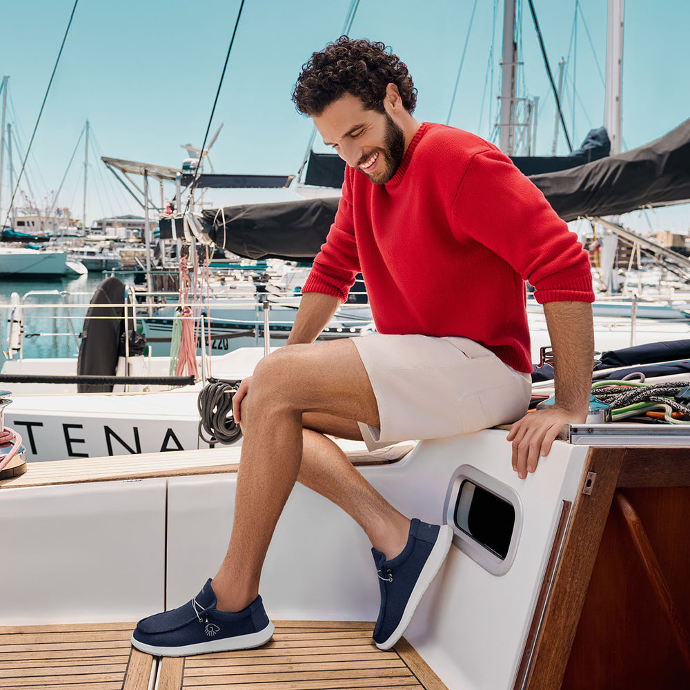 Giesswein | Merino Mokassin Herren | Ocean Blue