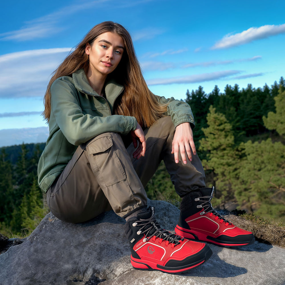 Giesswein | Wool Cross X Alpine - Wanderschuh mit Merinowolle | Flammenrot